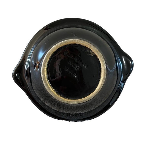 Cali Style Ceramic Bowl Deep Serving Dish Stamped 1108 Black Red Orange U.S.A. - Picture 2 of 7